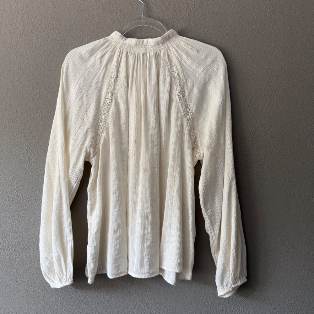 Universal Thread Goods Co Womens Balloon Long Sleeve Ivory Blouse Size L